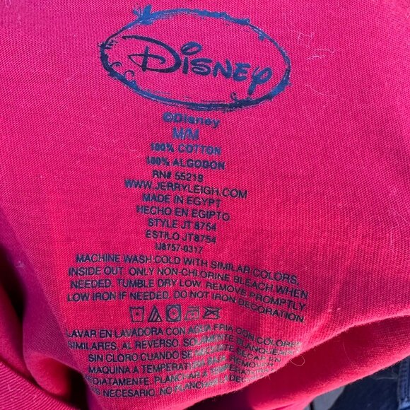 Disney Mickey Mouse Double Sided Red Graphic Woman’s T-Shirt Size M - Picture 2 of 10